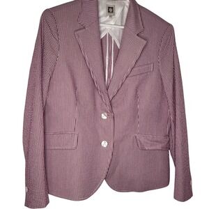 Anne‎ Klein Pink Striped Blazer With Pockets Size 14